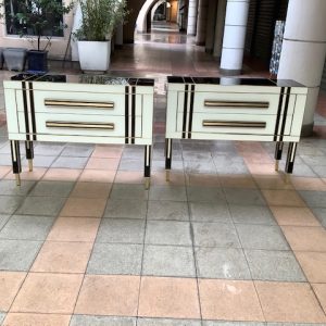 Ref : M267 - Pair of commodes in tinted glass