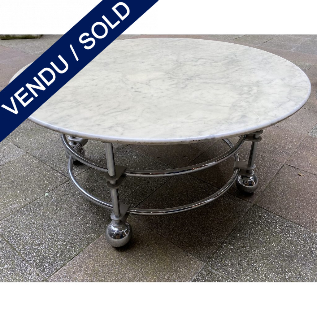 Ref : MT978 - Table basse avec plateau en marbre ou en verre