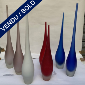 Ref : V335 - Set de 5 vases en verre de Murano signés A Donna