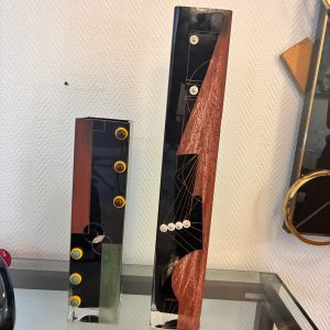 Ref : V375 - À. Riecke. Ensemble de 2 vases en verre signé.