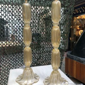 Ref : LL392 - Paire de lampes en verre de Murano