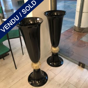Ref : V336 - Paire de vases en verre de Murano - VENDU