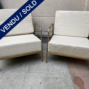 Ref : MC817 - Pair of armchairs in the style of Jansen