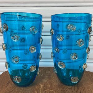 Ref : V356 - Pair of blue vases - Alberto Dona