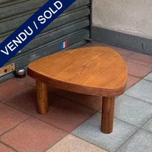 Ref : MT965 - Table Heart from Pierre Chapo - solid elm - circa 1975 - SOLD