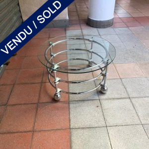 Ref : MT966 - Round Table glass and brass