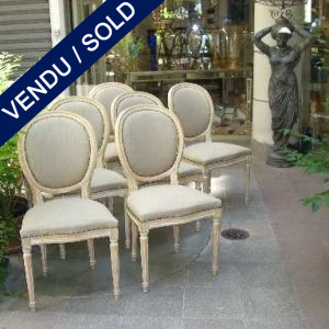 Set of 8 chairs style Louis XVI - SOLD