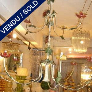 Ref : L15  - One chandelier in steel and glass balls - SOLD