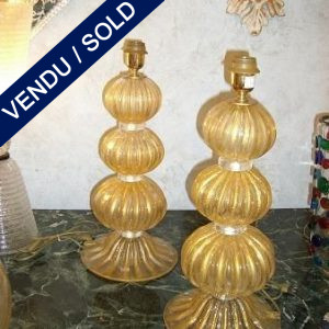 Gilded glass of Murano 3 spheres "Signed by TOSO" - SOLD