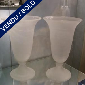 Paire de vases signée "CENEDESE" Verre de Murano - VENDU