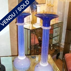 Set of candlesticks in glass of Murano by "CENEDESE" - SOLD