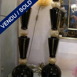 Set of black and gilded lamps of Murano - SOLD