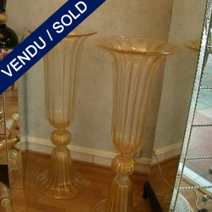 Paire de vases en Murano doré signé "TOSO" - VENDU