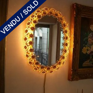 Miroir éclairé en verre de Murano - VENDU