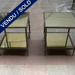 Set of tiny tables - Mirror and metal - SOLD