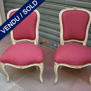 Ref : MC18  - Paire de chaises style Louis XV - VENDU