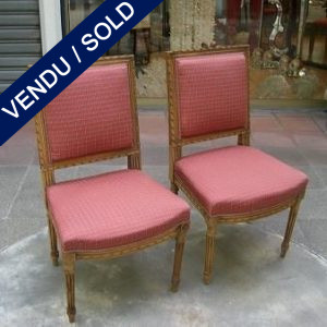 Ref : MC17  - Paire de chaises style Louis XVI - VENDU