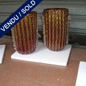 Set of vases in red and gold glass of Murano - SOLD