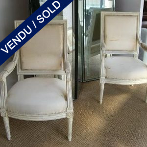Paire de fauteuils style Louis XVI - VENDU