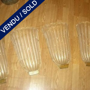 Set of 4 sconces in glass of Murano "SEGUSO" - SOLD