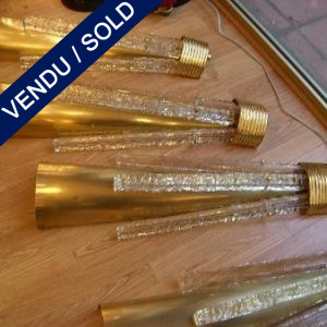 Set of 4 sconces steel and Murano - SOLD