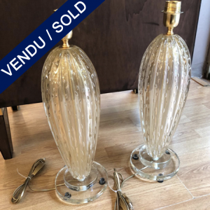 Ref : LL370B - Paire of lamps in Murano glass signed on the base"Alberto Dona" - SOLD