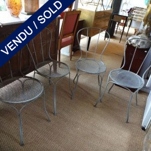 Ref : MC759  - 4 chaises de jardin XIXème Métal - VENDU