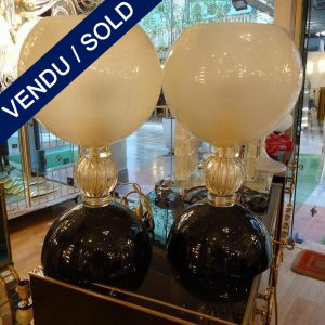 Ref : LL960  - Paire de lampes Murano - VENDU