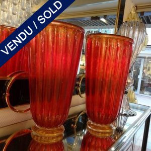 Ref : V284  - Pair of Murano vases - SOLD
