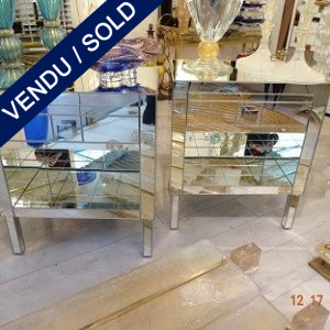 Ref : M226  - Pair of mirrored commodes - SOLD