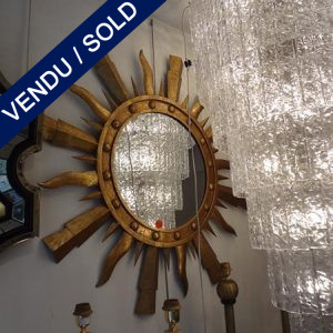Set of sun mirror with metal surround - SOLD