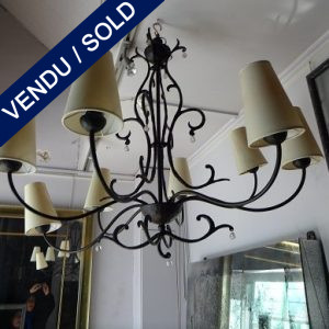 Ref : L948 - Wrought iron chandelier with 8 branches - SOLD