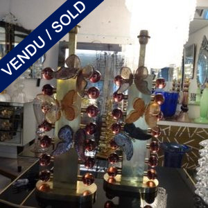 Ref : L322  - Pair of Murano and brass - SOLD