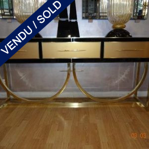 Ref : CL21  - Tinted glass - brass - SOLD