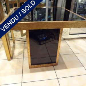 Ref : MT944  - Set of tables in wood and mirror - SOLD