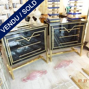 Set of commodes Mirror and steel - SOLD