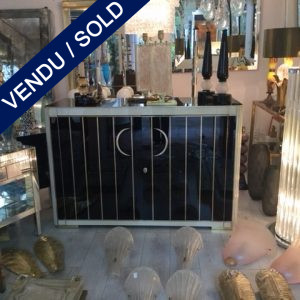 Ref : M233 - Pair of black tinted glass and ivory buffets - SOLD