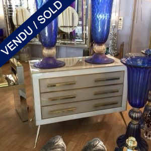 Ref : M236  - Pair of commode - tinted glass - SOLD