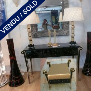 Lacquered and gilded dressing table 1930's with mirrors - SOLD