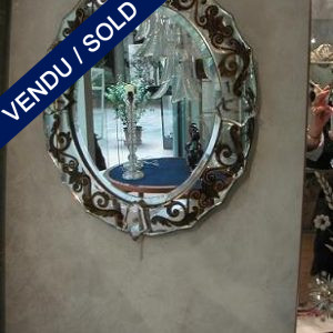 Mirror with graven pieces ("églomisé" in French) 1940's - SOLD