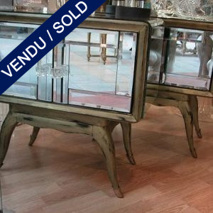 Night tables, 2 gates in mirrors - SOLD