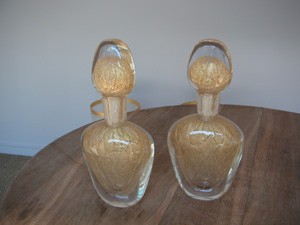 Flacons dorés en verre de Murano - VENDU