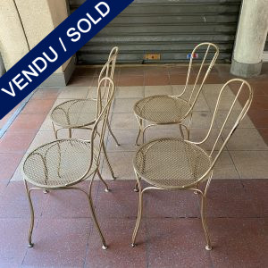 Ref : MC779 - Set of 4 golden metal chairs